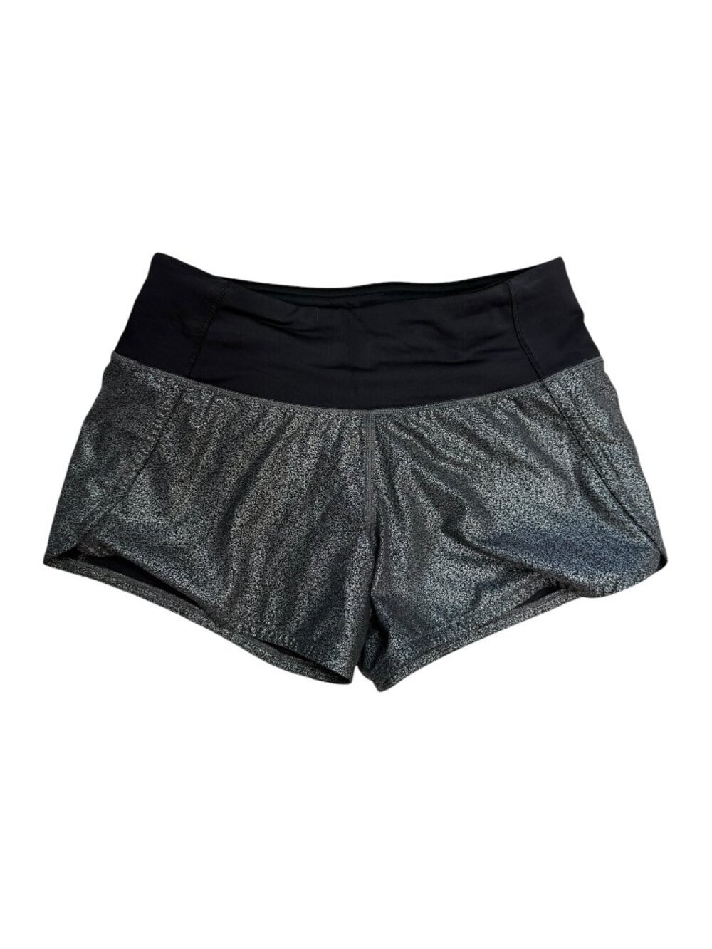 Lululemon Run Times Shorts II Rare Luminosity Foil Print Black Size 2 - EUC